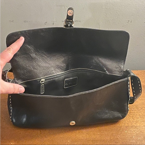 Black Leather Satchel by El Portal - Great Used Condition! - Picture 6 of 11